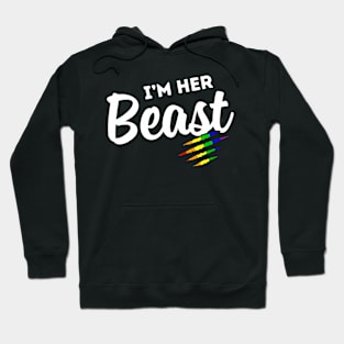 Lgbt Pride Rainbow Couples For Lesbians Im Her Beast Beauty Hoodie